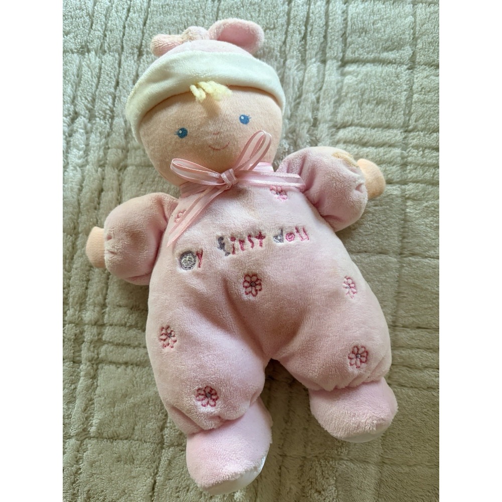Just One Year Carters My First Doll Rattle Baby Girl Pink Plush Toy